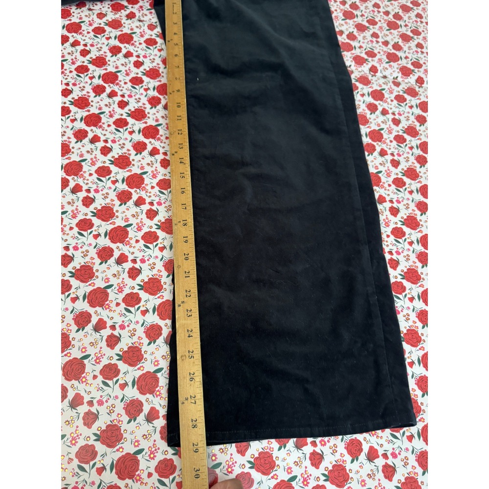 Gap High Rise Wide Leg velvet Pants Black Size 12/31R New With Tags e3 - Picture 8 of 8